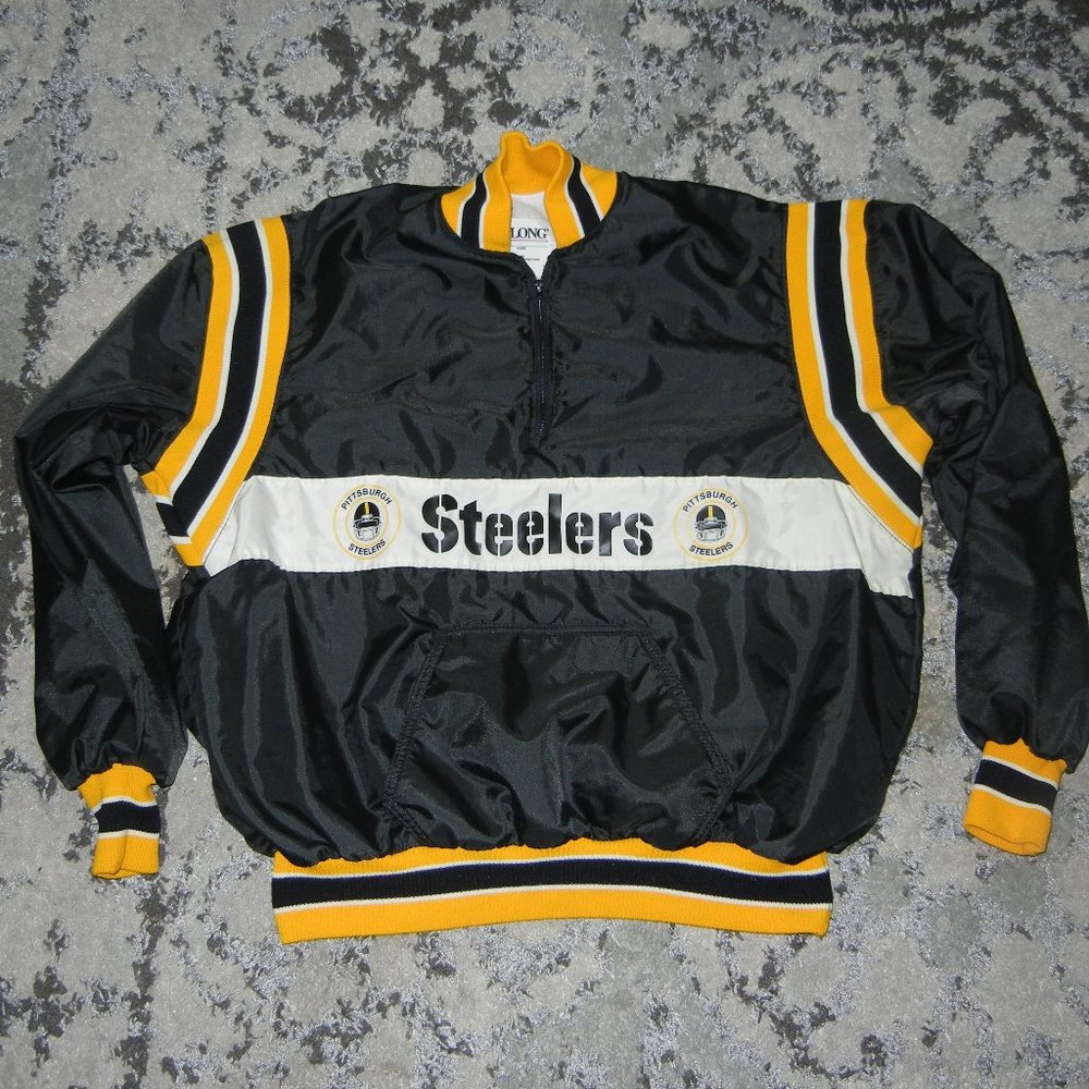 Vintage DeLong - Pittsburg Steelers NFL - 1/4 Zip Pullover Jacket Made In USA